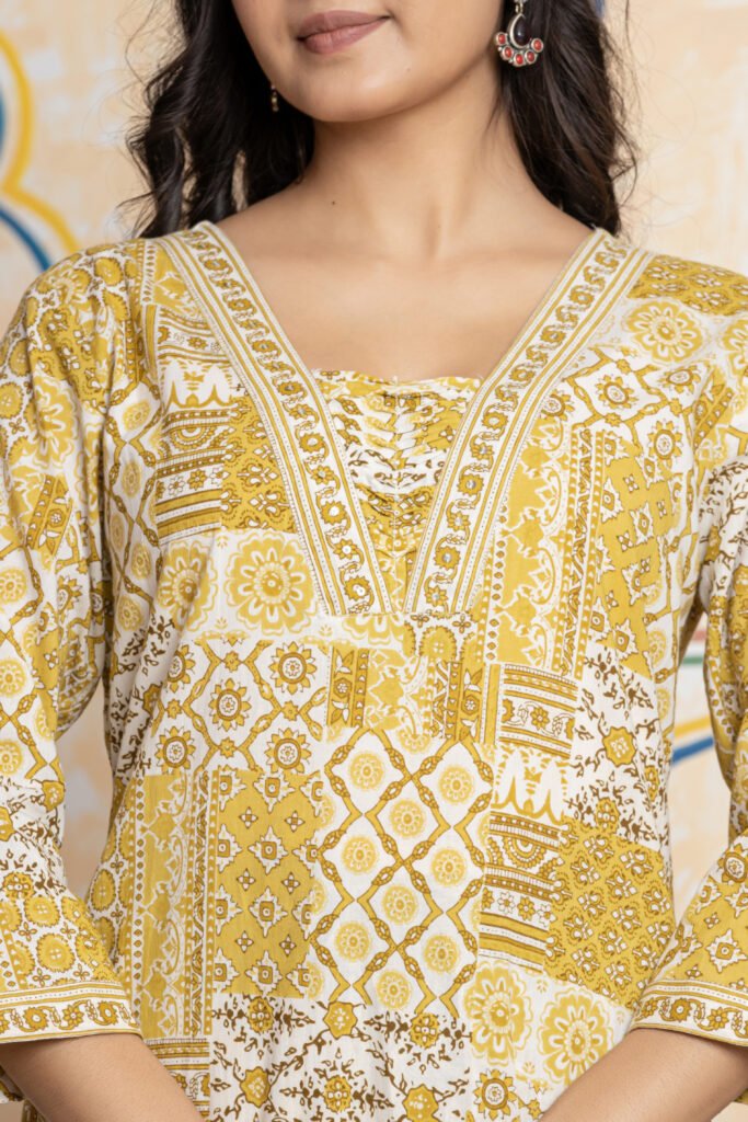 Patchwork Print Pure Cotton Kurta Pant Dupatta Set