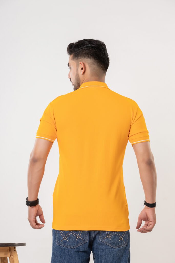 Men's Mustard Yellow Cotton Polo T-Shirt