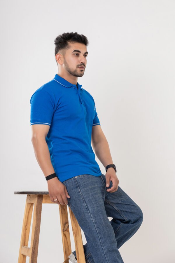 Men's Royal Blue Cotton Polo T-Shirt