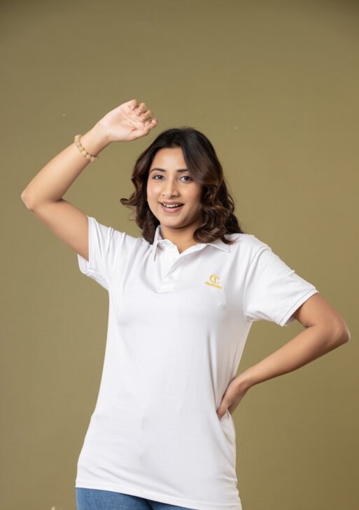 Teehance Women’s White Polo T-shirt