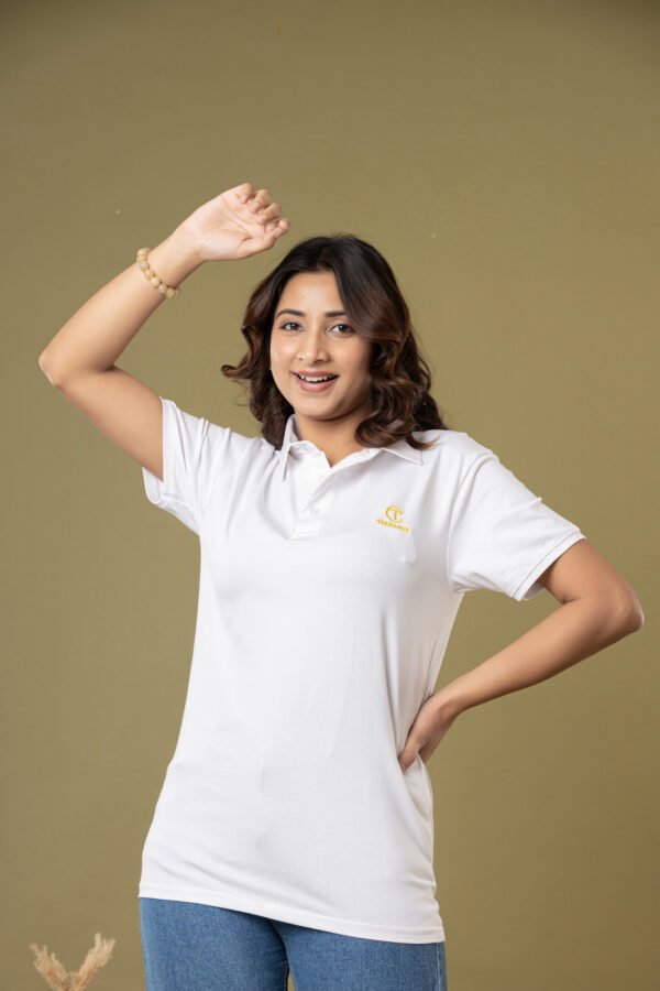 Teehance Women’s White Polo T-shirt