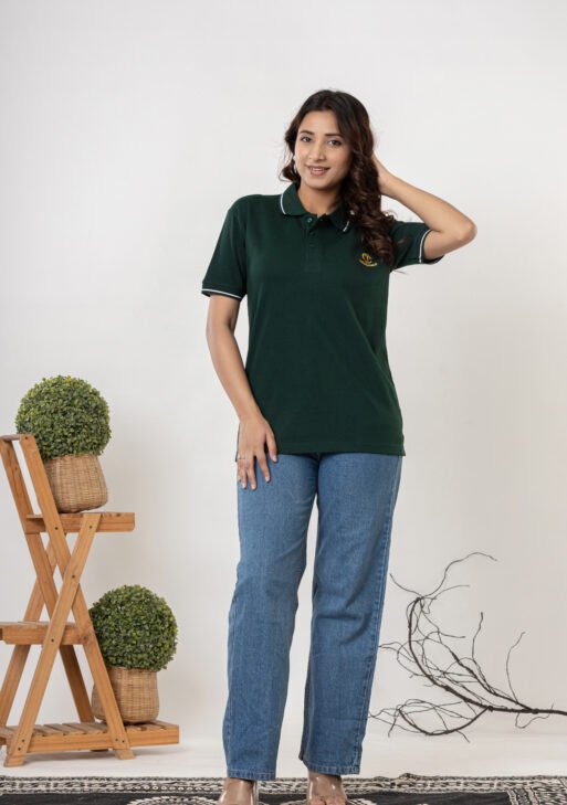 Teehance Women’s Green Polo T-shirt