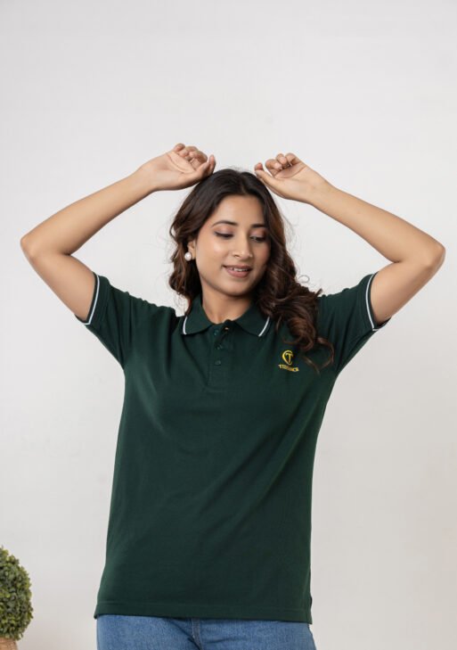 Teehance Women’s Green Polo T-shirt