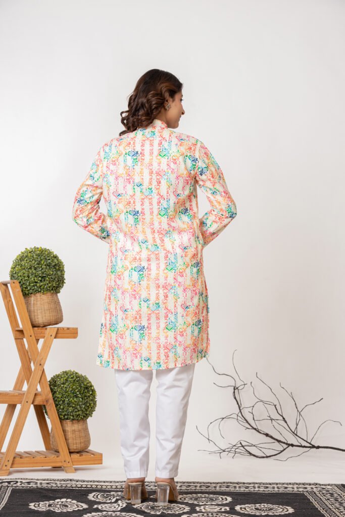 Teehance Women’s Multicolor Printed Straight Kurta