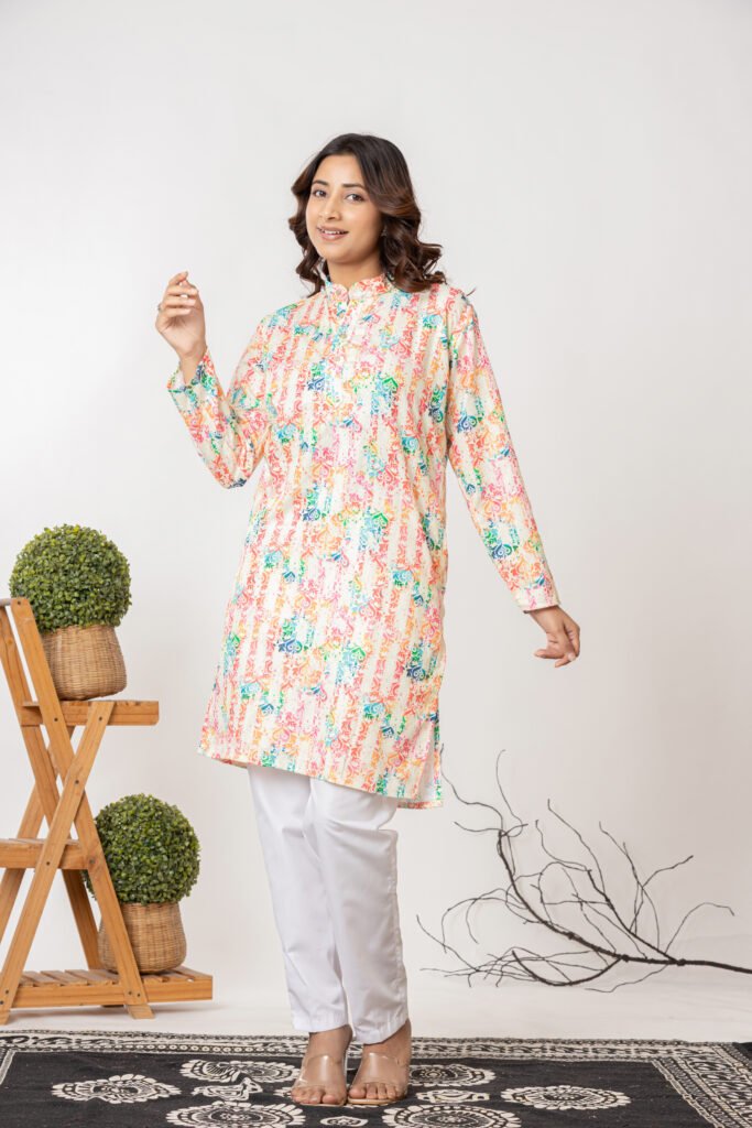 Teehance Women’s Multicolor Printed Straight Kurta