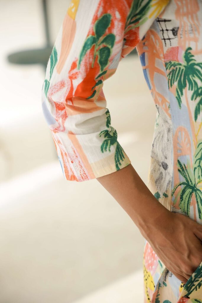 Artful Escape Multicolor Rayon Slub Printed Co-Ord Set