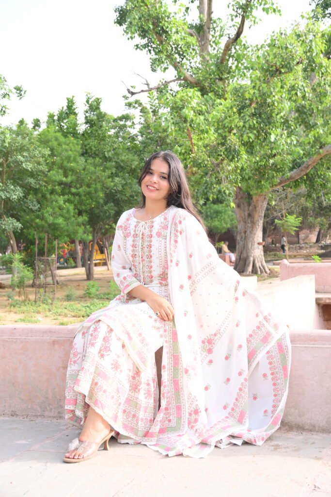 Ivory Embroidered Sharara Set with Dupatta