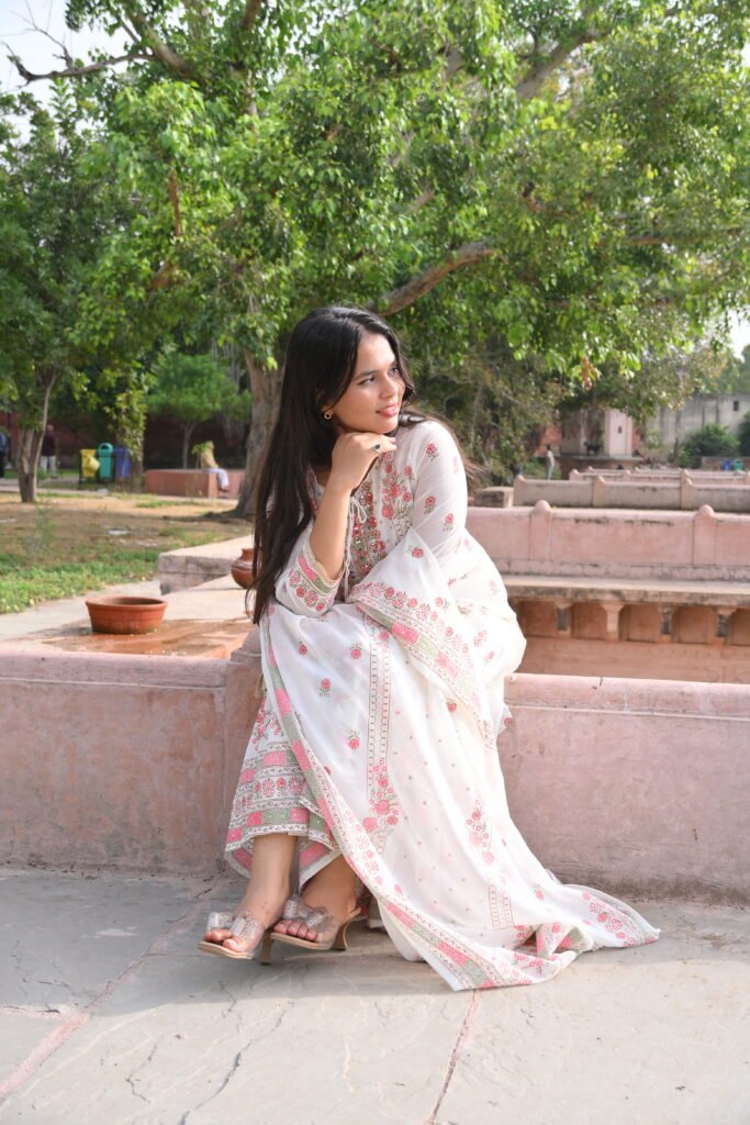 Ivory Embroidered Sharara Set with Dupatta