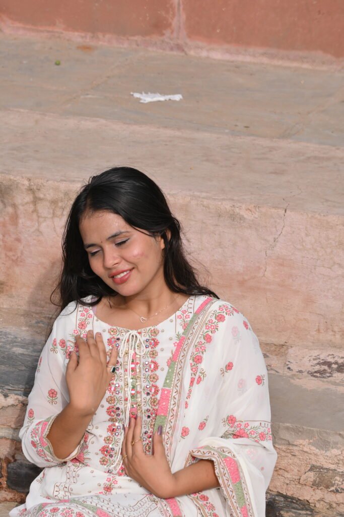 Ivory Embroidered Sharara Set with Dupatta