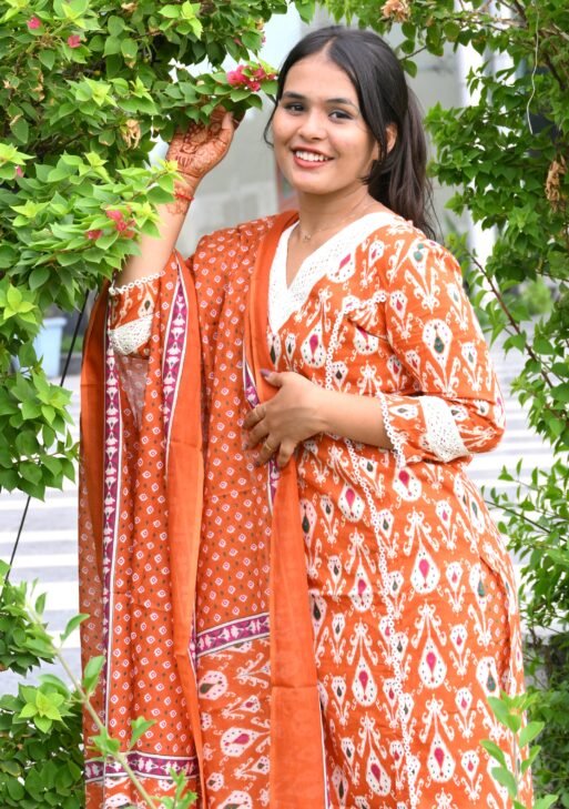 Terracotta Grace Kurta Set With Dupatta
